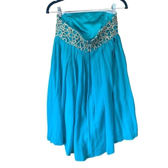 Lilly Pulitzer Jillie Chiffon Strapless Dress in Sea Blue Size 2 - Picture 9 of 12